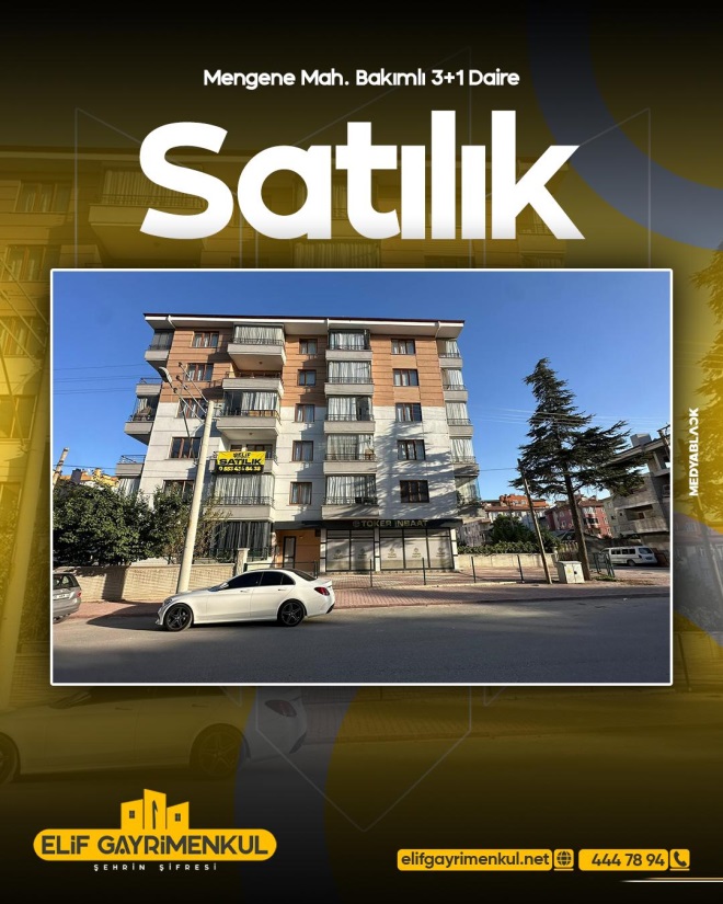 ELİF'DEN MENGENE MAH. 3+1 SATILIK LÜX DAİRE EMİNEVİM VB UYGUN